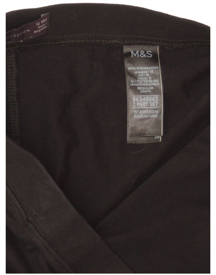 Marks & Spencer Womens Leggings UK 12 Medium Black Cotton