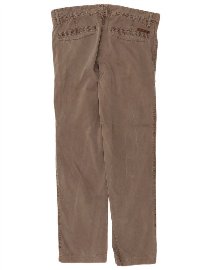 HUGO BOSS Mens Distressed Chino Trousers IT 48 Medium W32 L31 Brown