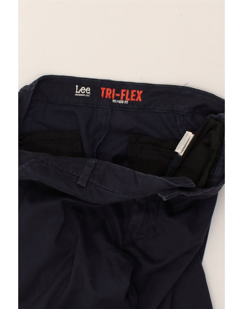 LEE Mens Tri - Flex Relaxed Fit Chino Trousers W36 L29  Navy Blue Cotton | Vintage Lee | Thrift | Second-Hand Lee | Used Clothing | Messina Hembry 