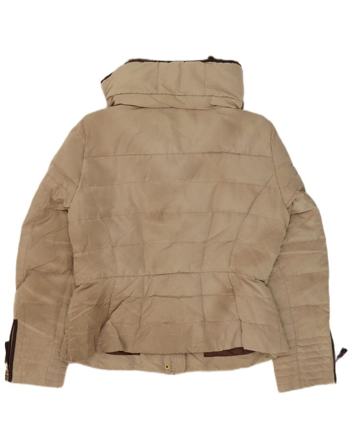Zara Womens Padded Jacket UK 18 XL Beige Polyester