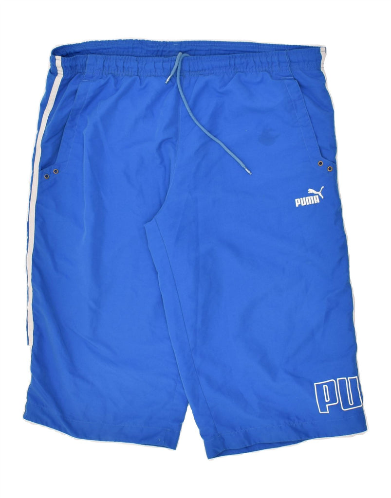 PUMA Mens Sport Shorts Medium Blue | Vintage Puma | Thrift | Second-Hand Puma | Used Clothing | Messina Hembry 