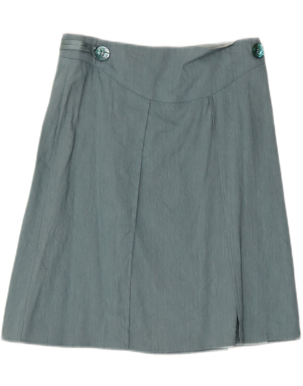 Emporio Armani Womens A-Line Skirt EU 40 Medium W29 Green Linen