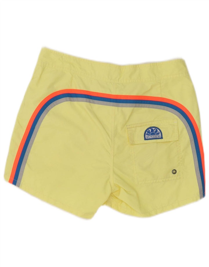 Sundek Mens Swimming Shorts Small Yellow Nylon