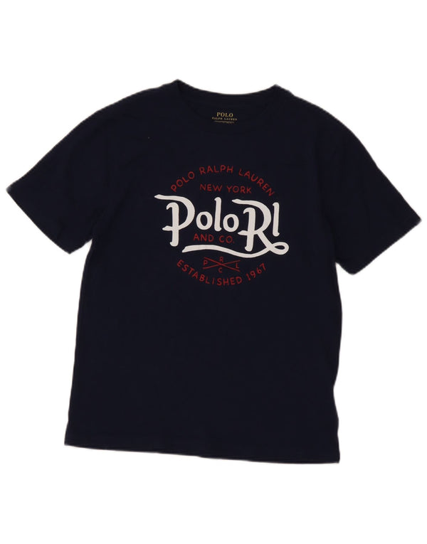 Polo Ralph Lauren Boys Graphic T-Shirt Top 10-11 Years Medium Navy Blue