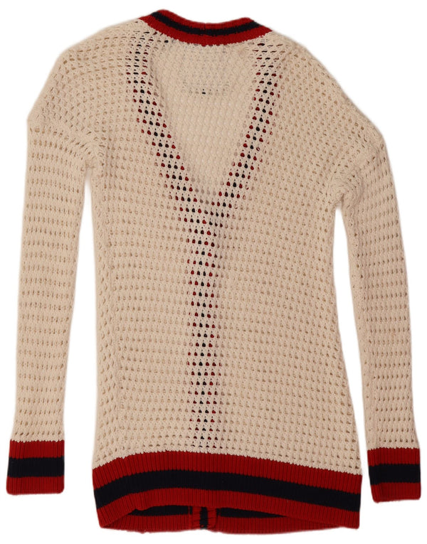 Superdry Womens Oversized Cardigan Sweater UK 10 Small White Colourblock