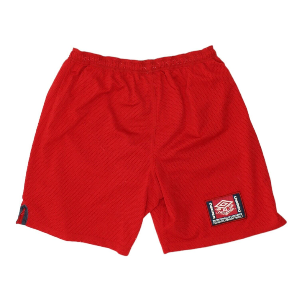 Umbro Pro Training Mens Red Polyester Mesh Shorts | Vintage 90s Sportswear VTG | Vintage Messina Hembry | Thrift | Second-Hand Messina Hembry | Used Clothing | Messina Hembry 