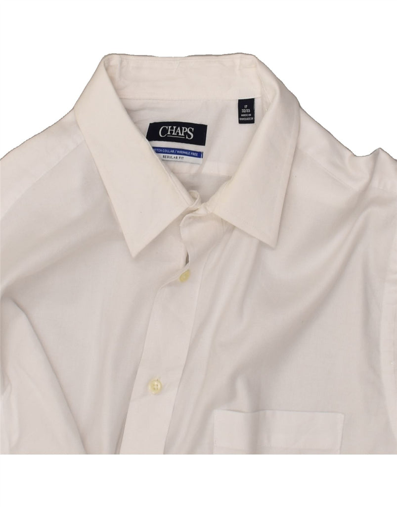 CHAPS Mens Regular Fit Shirt Size 17 XL White | Vintage Chaps | Thrift | Second-Hand Chaps | Used Clothing | Messina Hembry 