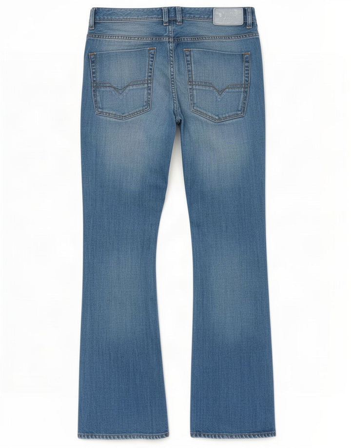 Diesel Mens Zatiny Regular Fit Bootcut Jeans W33 L30 Blue Cotton