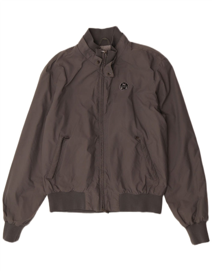 North Sails Mens Bomber Jacket UK 44 2XL Grey Polyamide