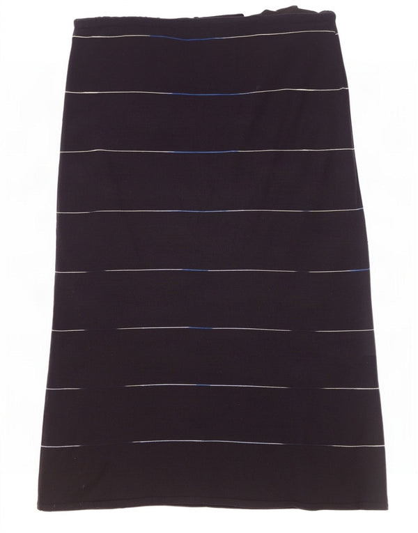 Missoni Sport Womens A-Line Skirt W34 Large Navy Blue Striped Wool