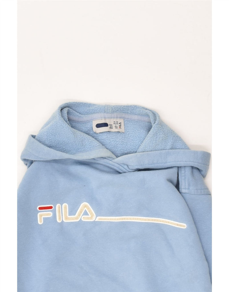 FILA Boys Graphic Hoodie Jumper 6-7 Years Blue Cotton | Vintage Fila | Thrift | Second-Hand Fila | Used Clothing | Messina Hembry 