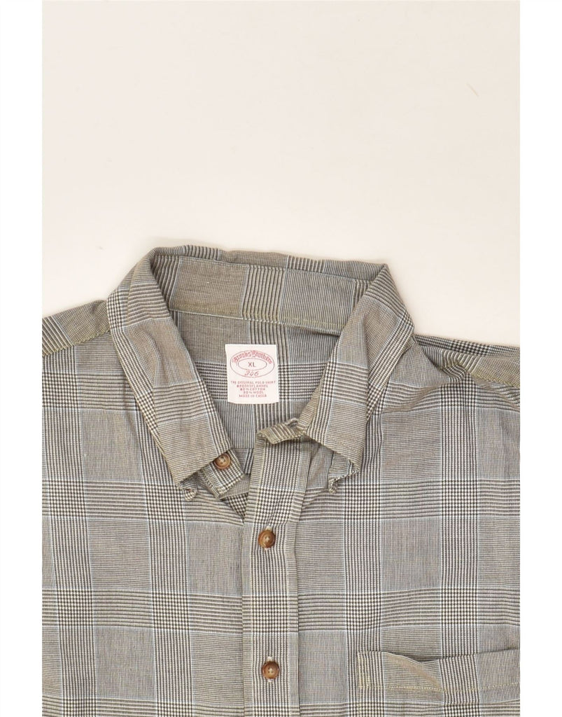 BROOKSFIELD Mens Shirt XL Grey Check Cotton | Vintage Brooksfield | Thrift | Second-Hand Brooksfield | Used Clothing | Messina Hembry 