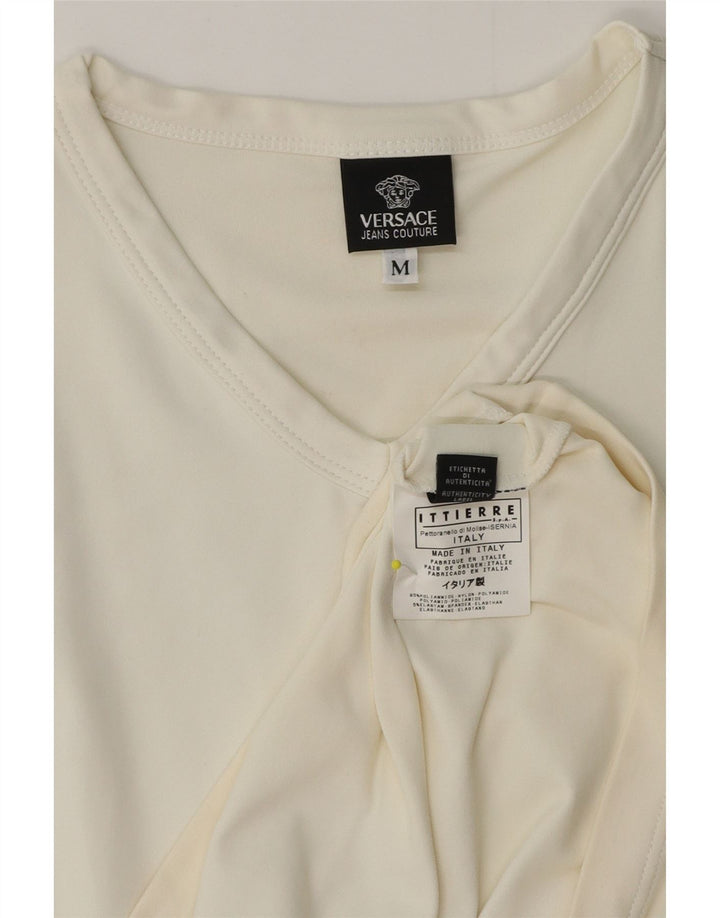 Versace Mens Ittierre T-Shirt Top Medium White Polyamide