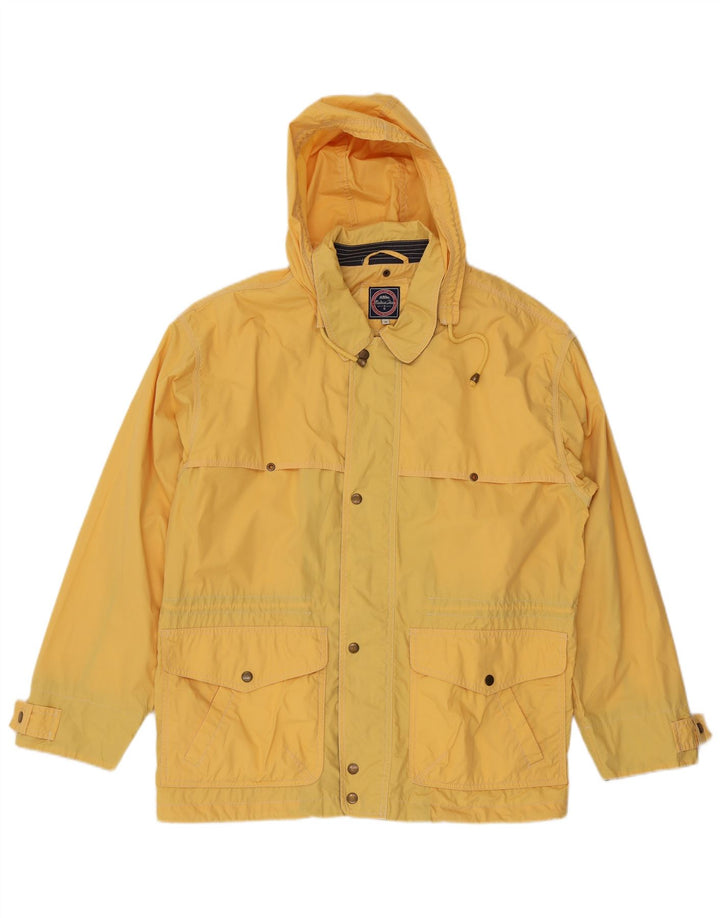 Vintage Mens Hooded Utility Jacket UK 38 Medium Yellow Polyester