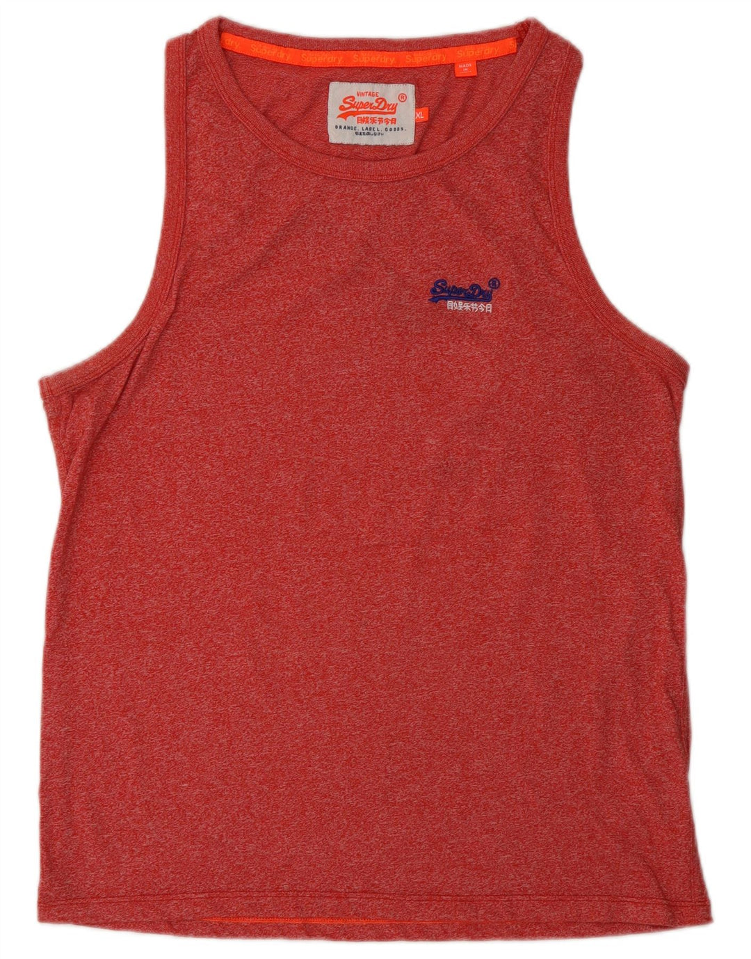 Superdry Mens Vest Top XL Red Flecked Cotton