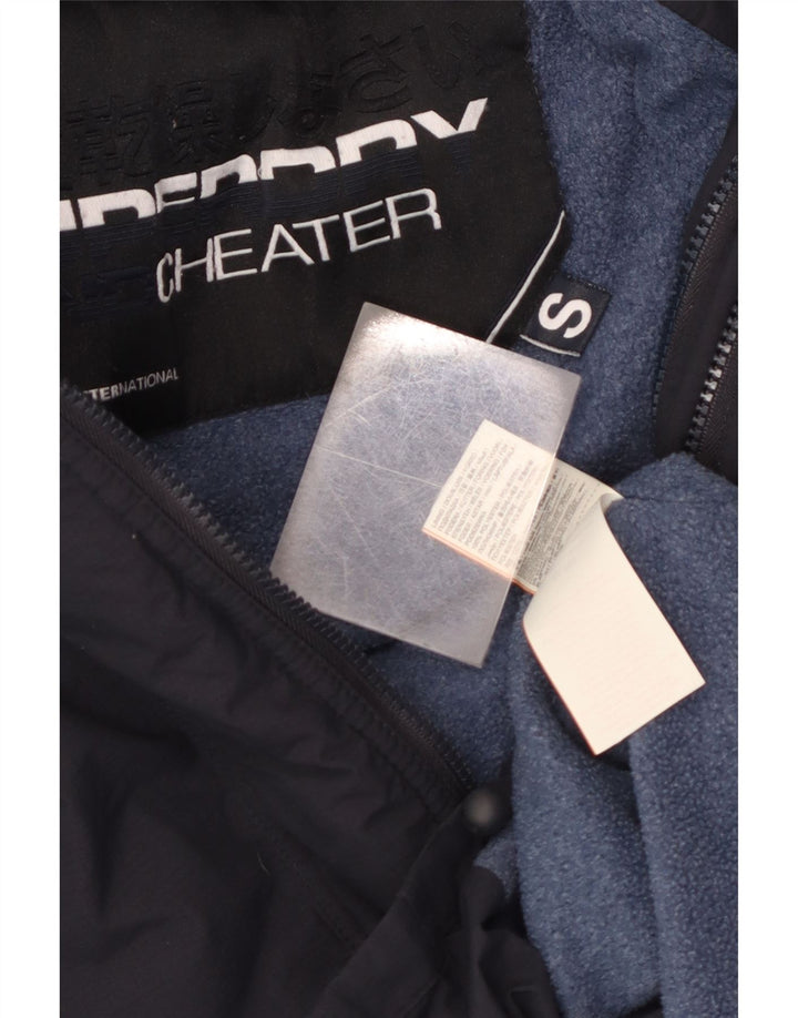 Superdry Mens Windcheater Hooded Windbreaker Jacket UK 36 Small Navy Blue