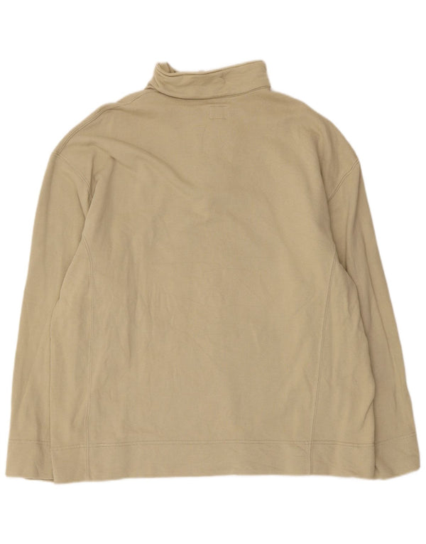 Calvin Klein Jeans Mens Zip Neck Sweatshirt Jumper XL Beige Cotton