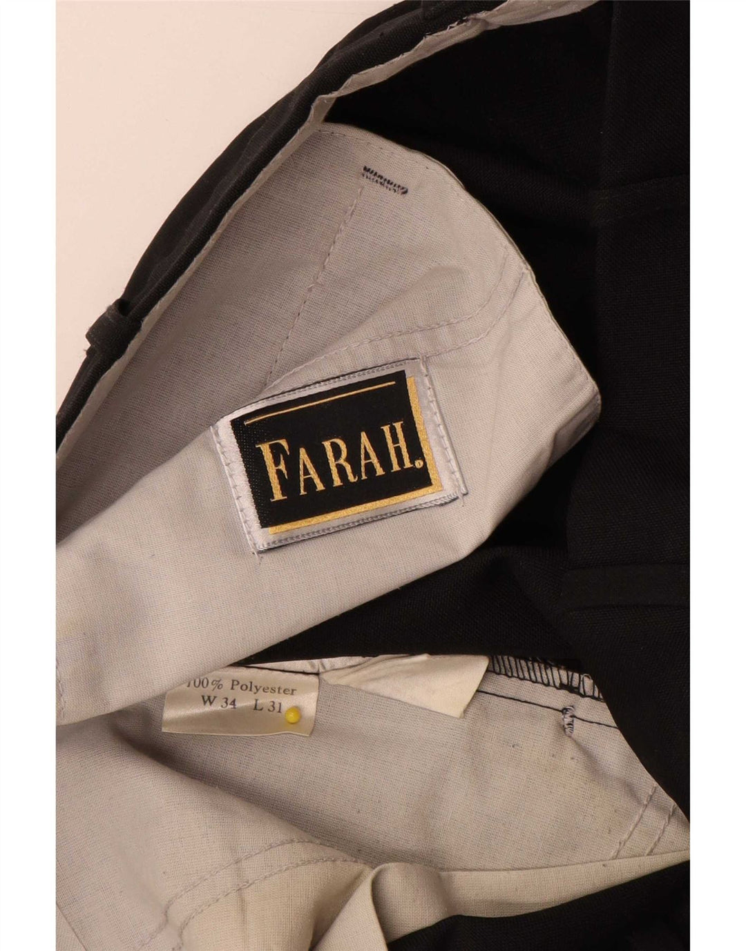Farah Mens Pegged Suit Trousers W34 L31 Black Polyester
