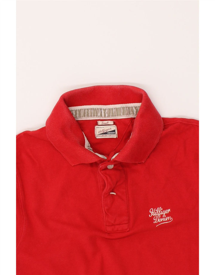 TOMMY HILFIGER Mens Polo Shirt Small Red Cotton Vintage Tommy Hilfiger and Second-Hand Tommy Hilfiger from Messina Hembry 