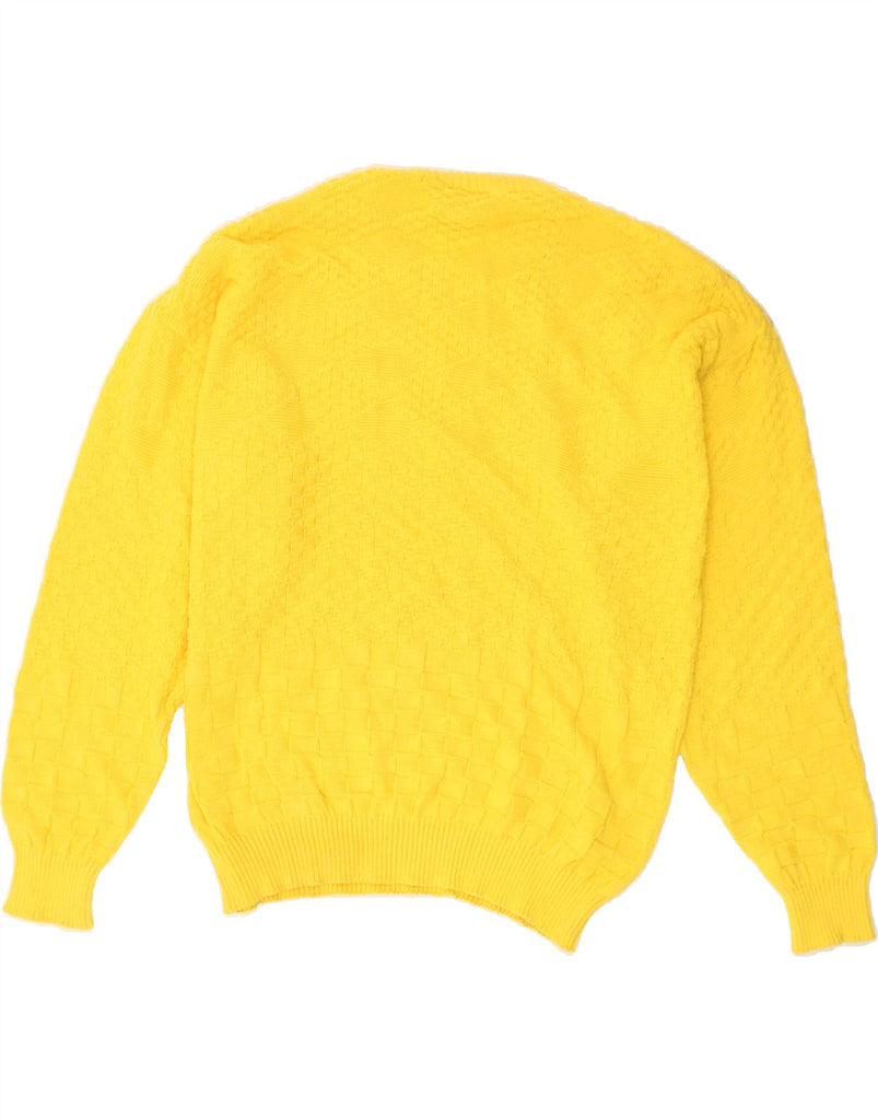 VINTAGE Mens Crew Neck Jumper Sweater XL Yellow Cotton | Vintage Vintage | Thrift | Second-Hand Vintage | Used Clothing | Messina Hembry 