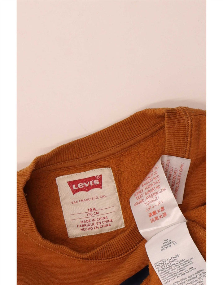 Levi's Boys Graphic Sweatshirt Jumper 15-16 Years Brown Cotton