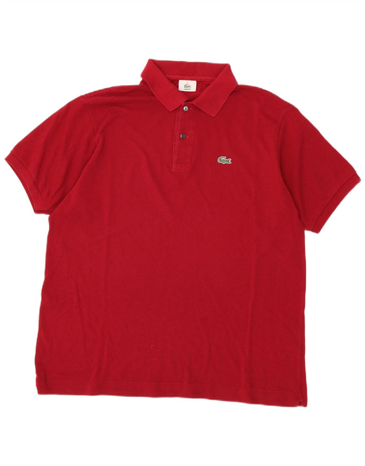 LACOSTE Mens Polo Shirt Size 6 XL Red Cotton