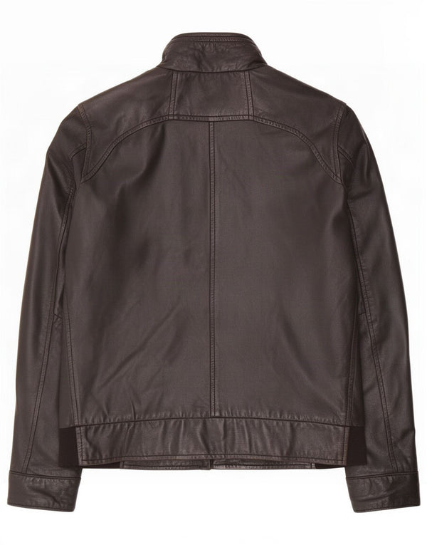 Conbipel Womens Bomber Leather Jacket IT 46 Large Black
