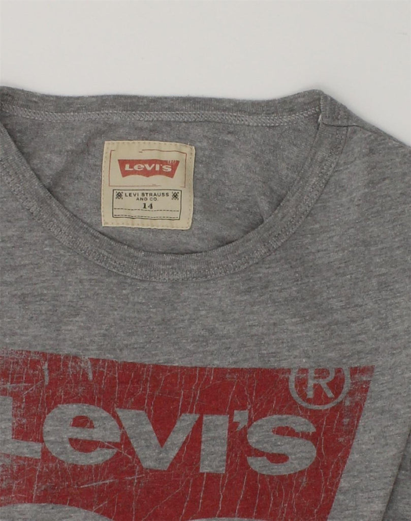 LEVI'S Boys Graphic T-Shirt Top 13-14 Years Grey Cotton | Vintage Levi's | Thrift | Second-Hand Levi's | Used Clothing | Messina Hembry 