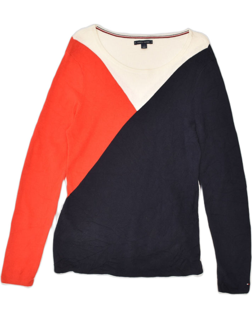 TOMMY HILFIGER Womens Boat Neck Jumper Sweater UK 14 Large Multicoloured | Vintage Tommy Hilfiger | Thrift | Second-Hand Tommy Hilfiger | Used Clothing | Messina Hembry 