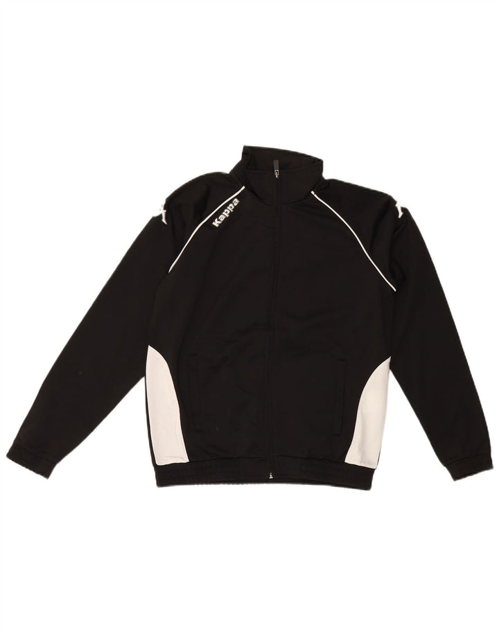 Kappa Boys Graphic Tracksuit Top Jacket 11-12 Years Black Colourblock