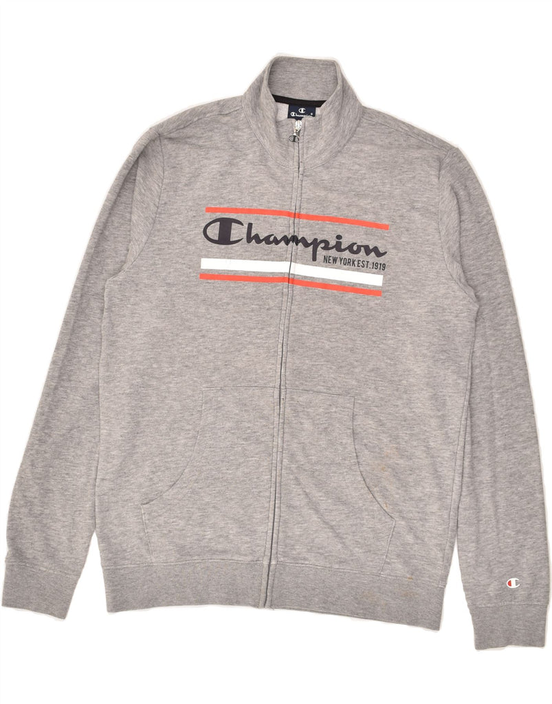 CHAMPION Boys Graphic Tracksuit Top Jacket 15-16 Years 2XL Grey Cotton | Vintage Champion | Thrift | Second-Hand Champion | Used Clothing | Messina Hembry 