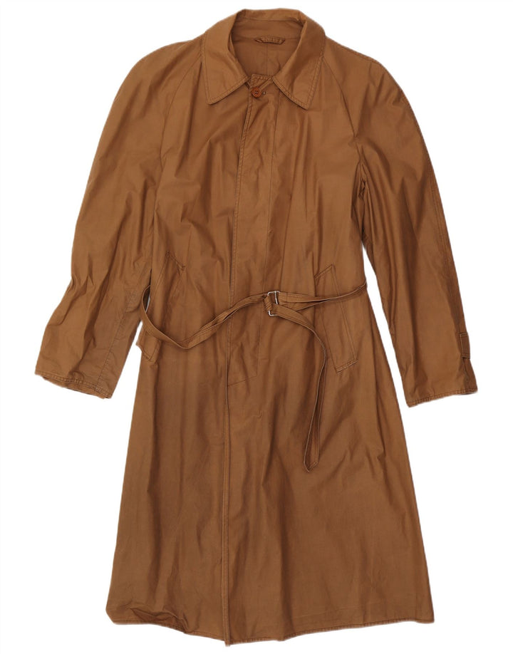 Mafbo Mens Trench Coat IT 46 Small Brown Cotton