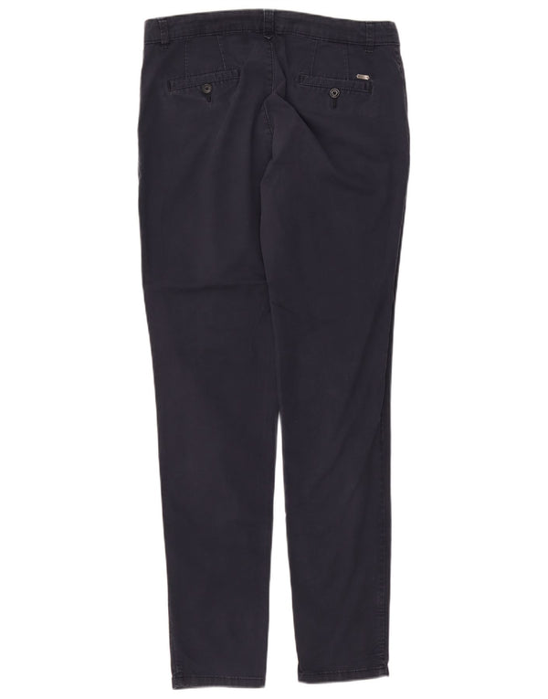 Esprit Womens Slim Chino Trousers W32 L31 Navy Blue Cotton