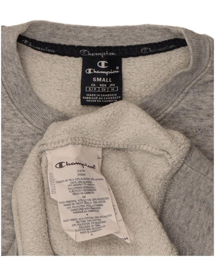 CHAMPION Mens Graphic Sweatshirt Jumper Small Grey Cotton