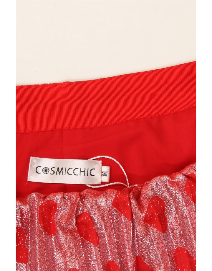 VINTAGE Womens Abstract Pattern Pleated Skirt Medium W27  Red Heart Vintage Vintage and Second-Hand Vintage from Messina Hembry 