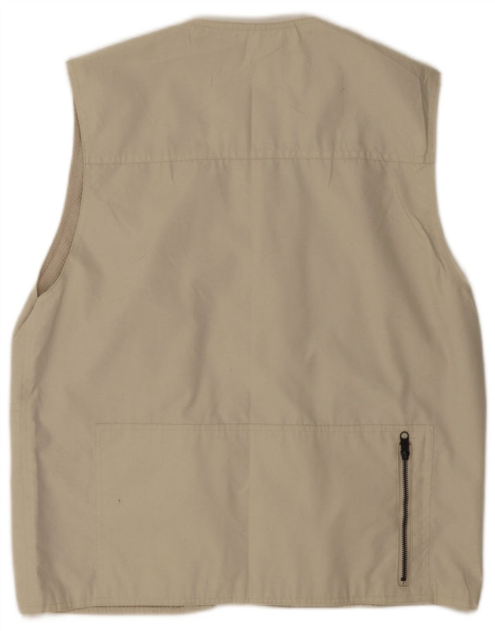 Vintage Mens Utility Gilet UK 40 Large Beige