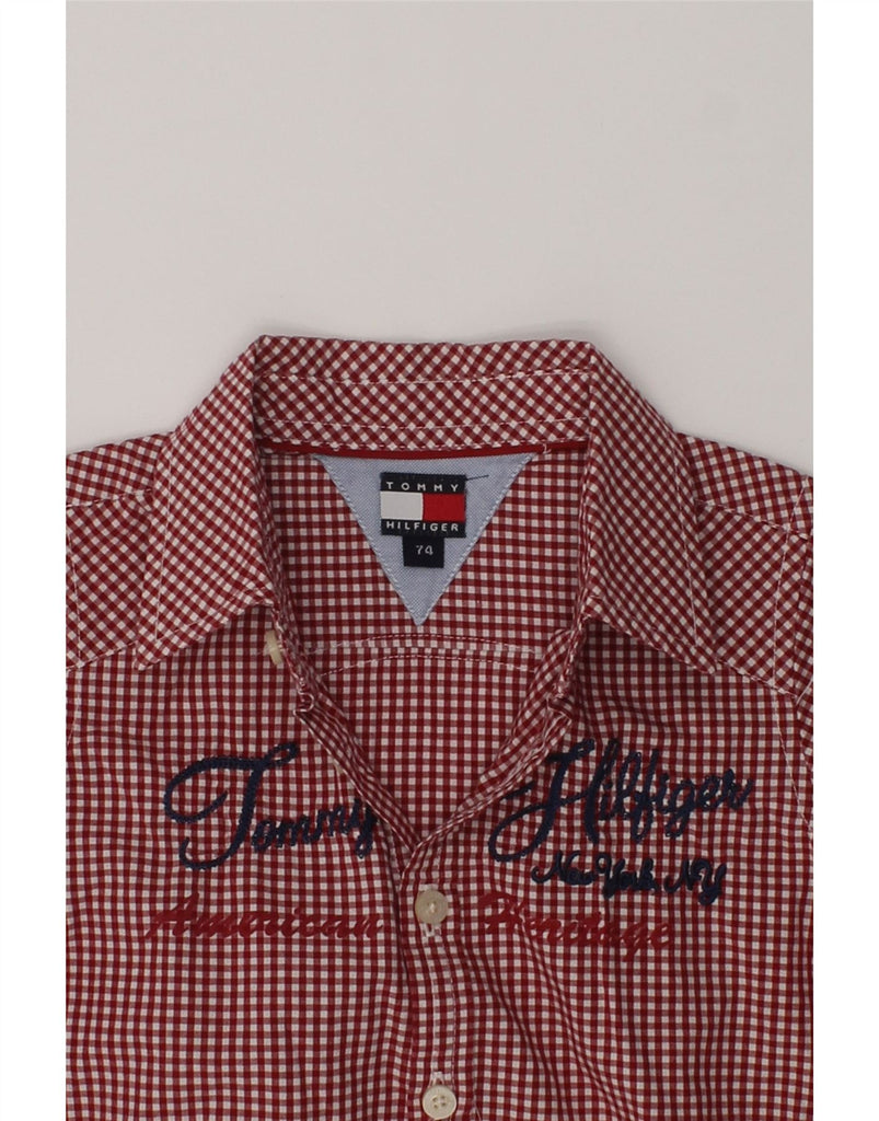 TOMMY HILFIGER Baby Boys Graphic Shirt 9-12 Months Red Gingham Cotton | Vintage Tommy Hilfiger | Thrift | Second-Hand Tommy Hilfiger | Used Clothing | Messina Hembry 