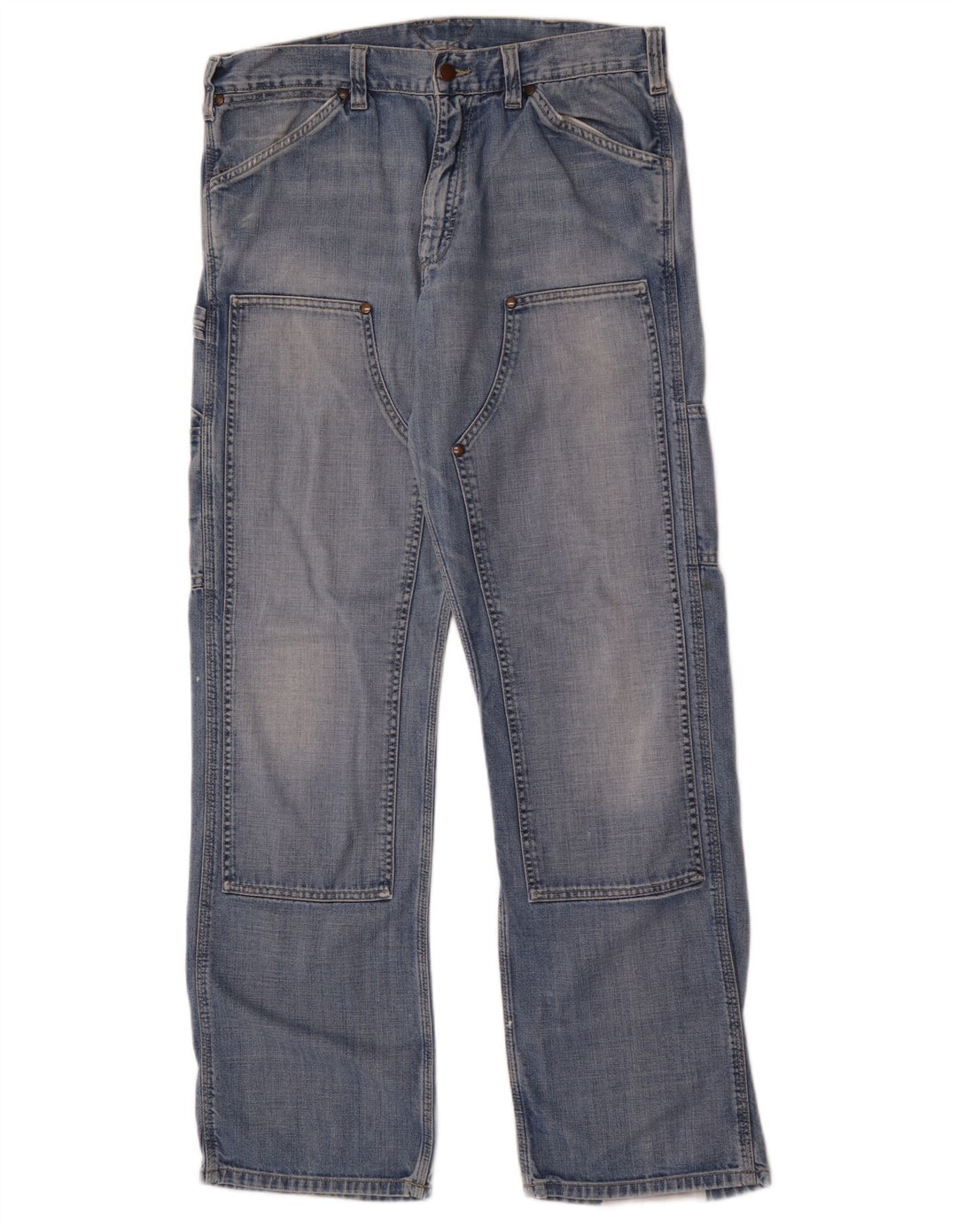 Meltin' Pot Mens Cargo Straight Jeans W36 L33 Blue Cotton
