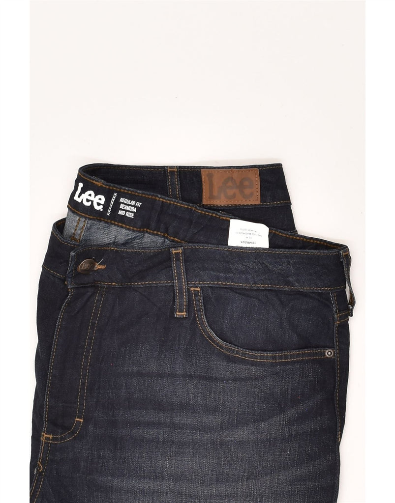 LEE Mens Mid Rise Regular Fit Denim Bermuda Shorts W44 2XL Navy Blue | Vintage Lee | Thrift | Second-Hand Lee | Used Clothing | Messina Hembry 