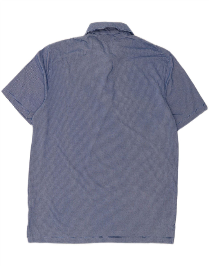IZOD Mens Polo Shirt Large Blue Pinstripe Cotton Vintage Izod and Second-Hand Izod from Messina Hembry 