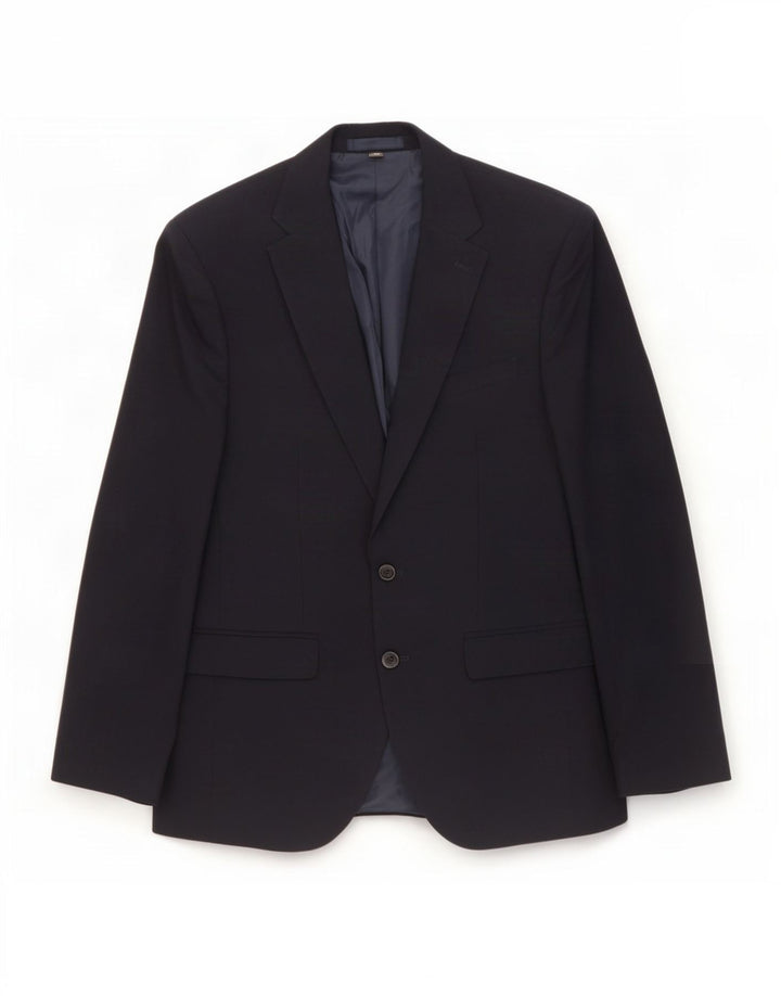 Marks & Spencer Mens 2 Button Blazer Jacket UK 38 Medium Navy Blue