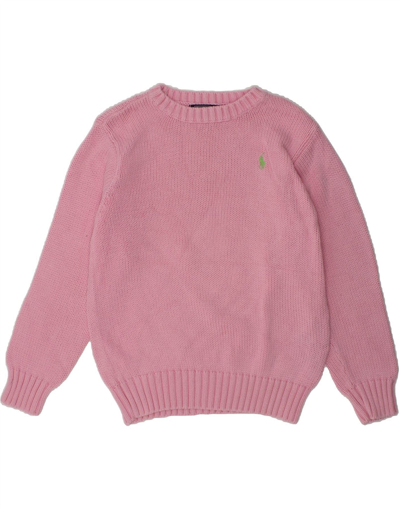 POLO RALPH LAUREN Girls Boat Neck Jumper Sweater 5-6 Years Pink Cotton | Vintage Polo Ralph Lauren | Thrift | Second-Hand Polo Ralph Lauren | Used Clothing | Messina Hembry 