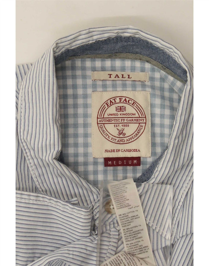 Fat Face Mens Tall Regular Fit Shirt Medium Blue Striped Cotton