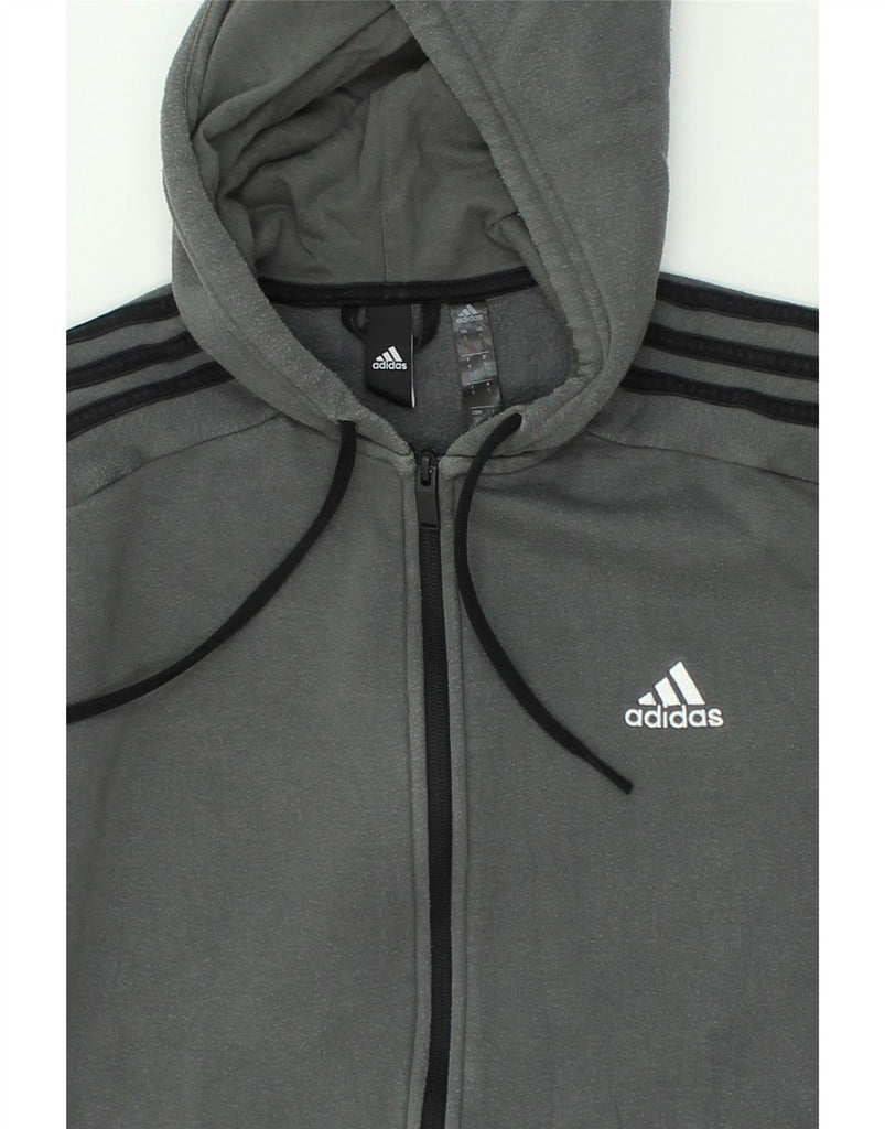 ADIDAS Mens Zip Hoodie Sweater Small Grey Cotton | Vintage Adidas | Thrift | Second-Hand Adidas | Used Clothing | Messina Hembry 