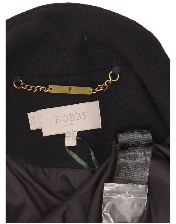 Hobbs Womens 1 Button Blazer Jacket UK 8 Small  Navy Blue Polyester