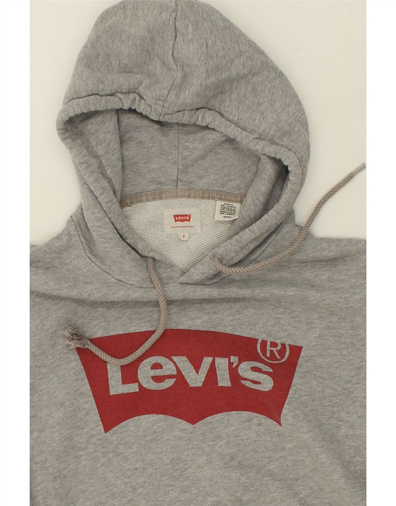 LEVI'S Womens Graphic Hoodie Jumper UK 10 Small Grey Cotton | Vintage Levi's | Thrift | Second-Hand Levi's | Used Clothing | Messina Hembry 