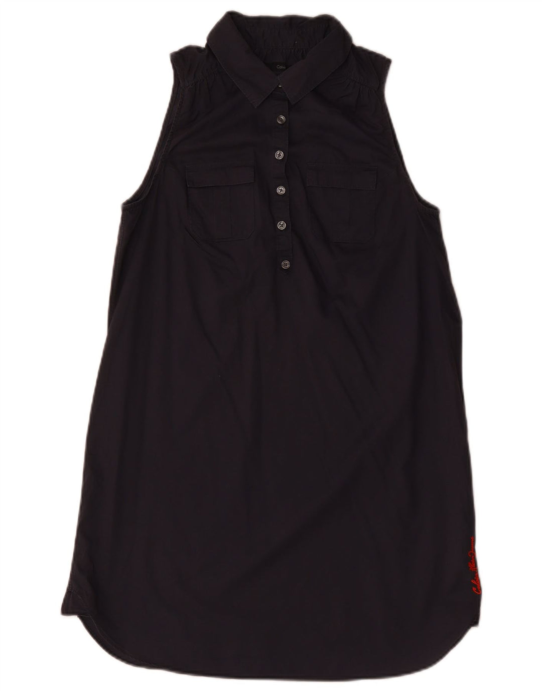 CALVIN KLEIN Womens Sleeveless Pullover Shirt Dress UK 10 Small Navy Blue
