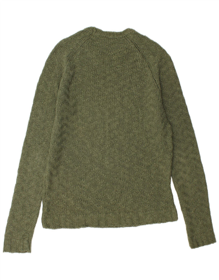 ZARA Mens Crew Neck Jumper Sweater Large Khaki Cotton