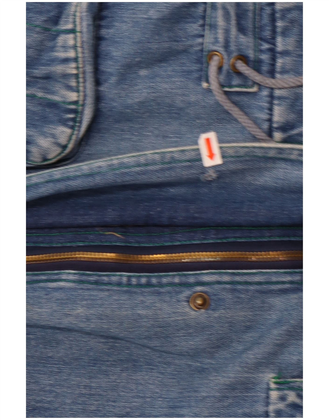 Vintage Womens Sherpa Denim Jacket UK 14 Large Blue