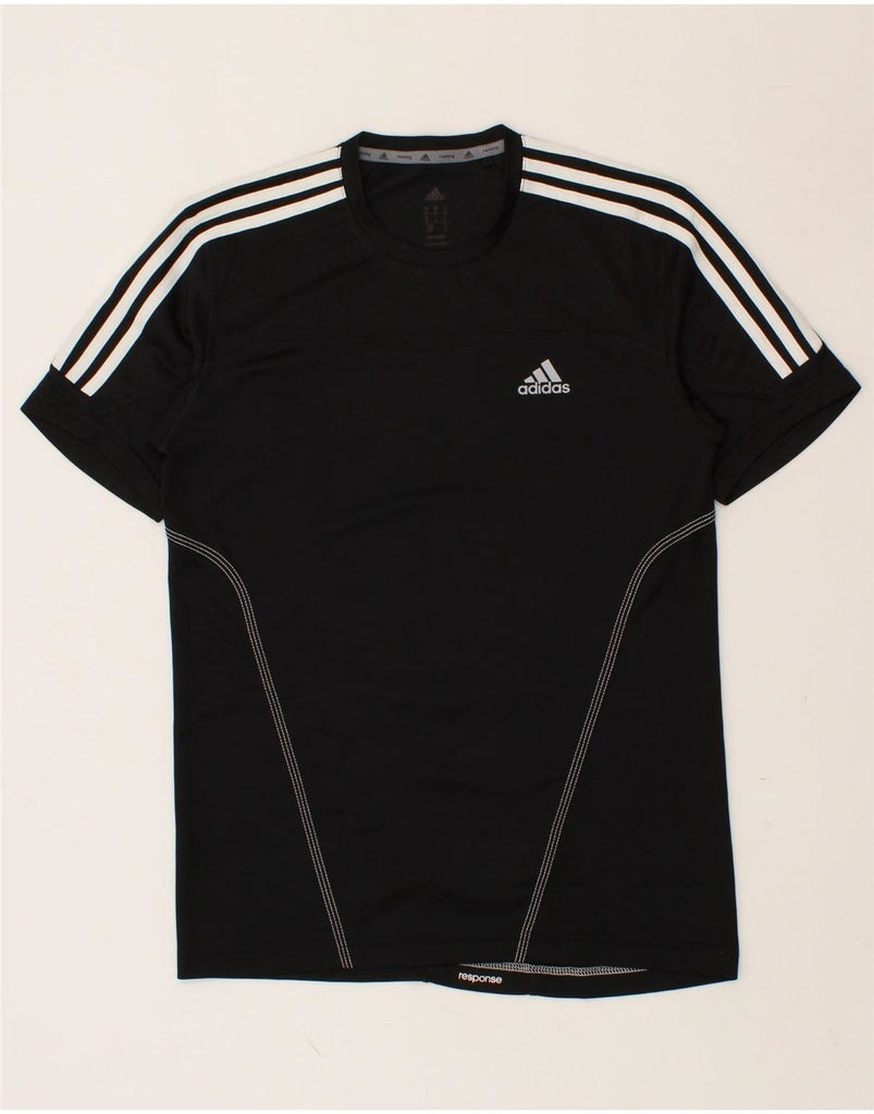 ADIDAS Mens T-Shirt Top Small Black Polyester | Vintage Adidas | Thrift | Second-Hand Adidas | Used Clothing | Messina Hembry 